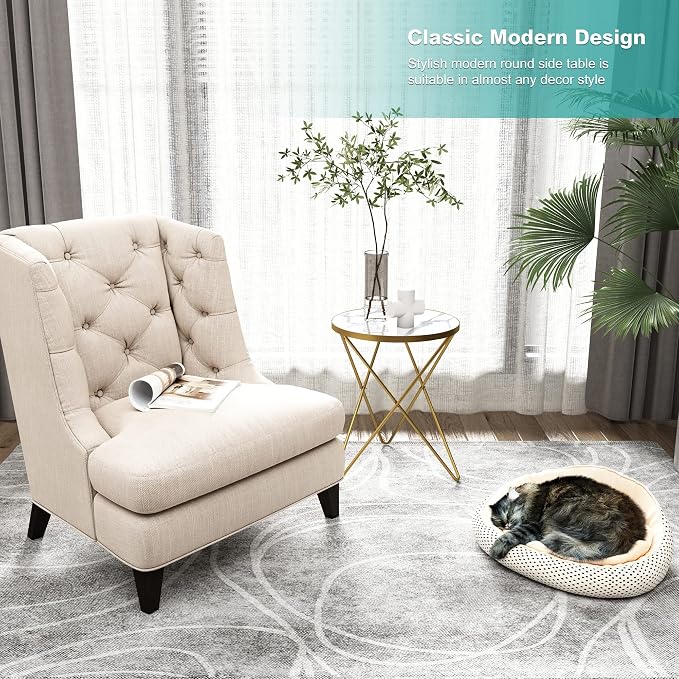 HLR Modern Round Side Table, End Table - Image 3
