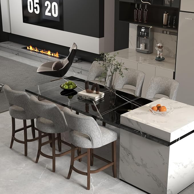 VKNOW Bar Stools Set of 2, Modern Counter Stools - Image 3