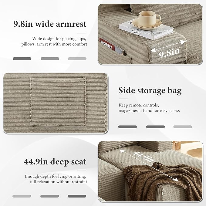 96" Sectional Couches for Living Room Cloud Couch Sofa - Image 5