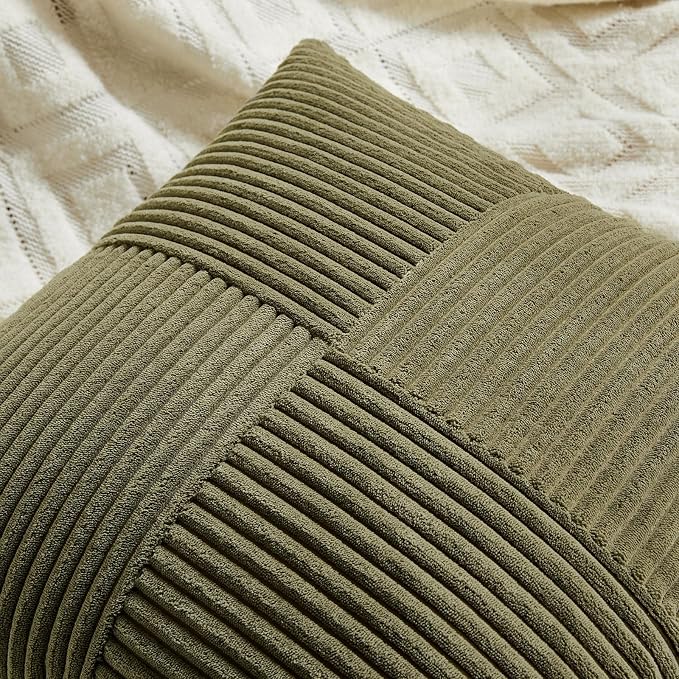 Fancy Homi 2 Packs Olive Green Lumbar Decorative Throw Pillow Covers 16x32 Inch - Image 3