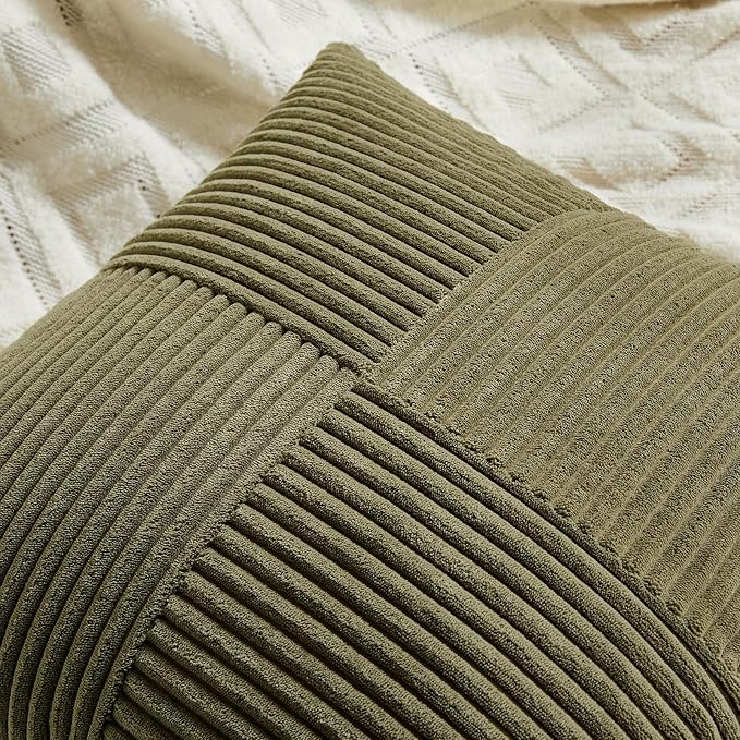 Fancy Homi 2 Packs Olive Green Lumbar Decorative Throw Pillow Covers 16x28 Inch - Image 3