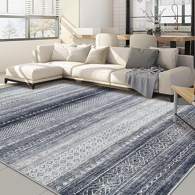 Nakagishi Area Rug Living Room Rugs: 7x10 Machine Washable Boho Large Neutral by NakagishiAreaRug