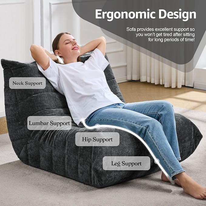 Bean Bag Chairs for Adults Giant Bean Bag Chair Memory Foam BeanBag Chair Bean - Image 5