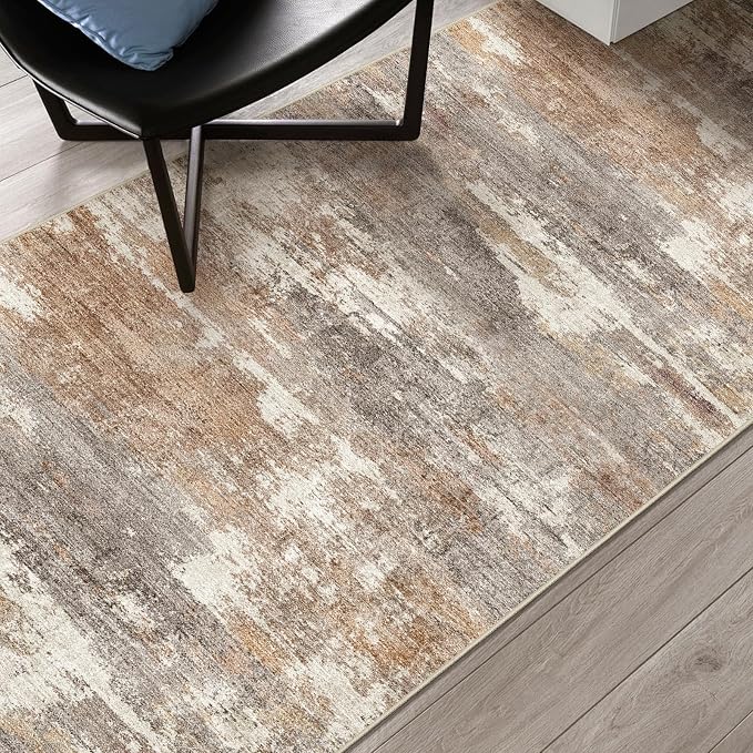 3x5 Washable Entryway Area Rug: Modern Abstract Small Runner Rug Indoor Soft - Image 5