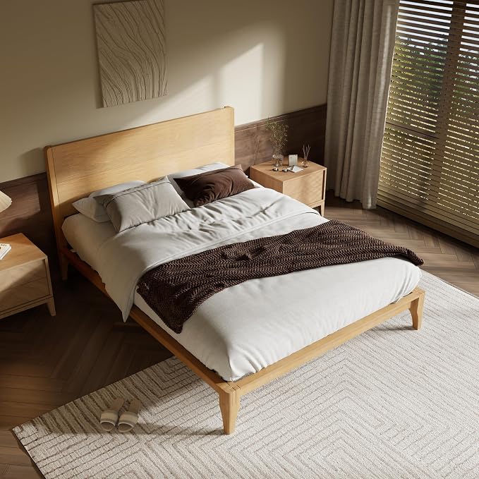 Merax Full Size Bamboo Platform Bed, Mid-Century Modern Bed Frame - Image 4