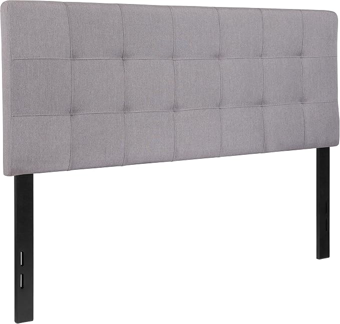 Flash Furniture Bedford Tufted Upholstered Full Size Headboard in Light Gray - Image 3