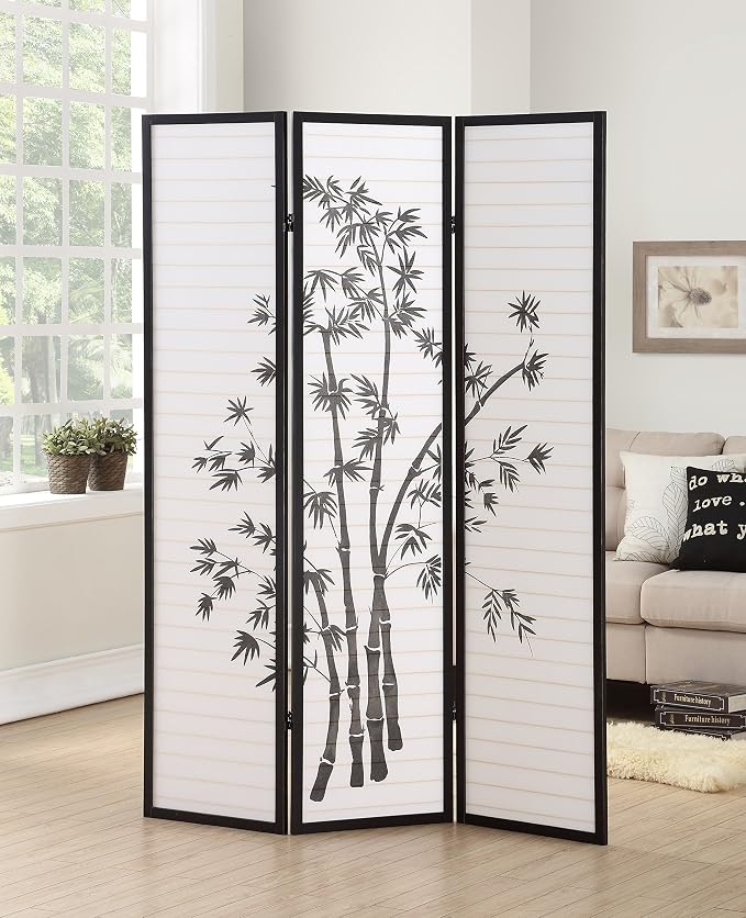 Roundhill Furniture 3-Panel Oriental Shoji Room Divider Screen by RoundhillFurniture