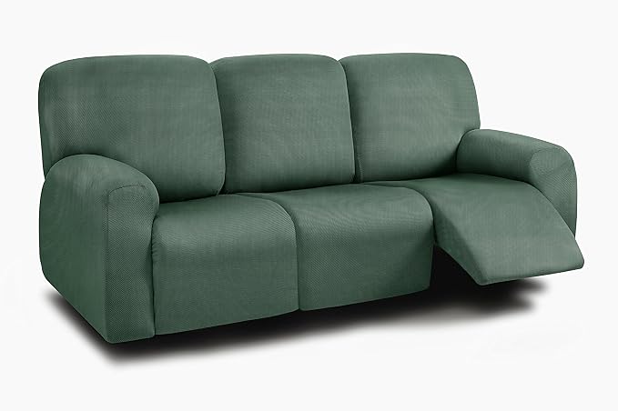 ULTICOR 8-Pieces Recliner Sofa Covers, Yarn Dyed Stretch Reclining Couch Covers by ULTICOR