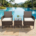 GarveeHome 3-Piece Patio Bistro Set, PE Rattan Outdoor Conversation Furniture by GarveeHome