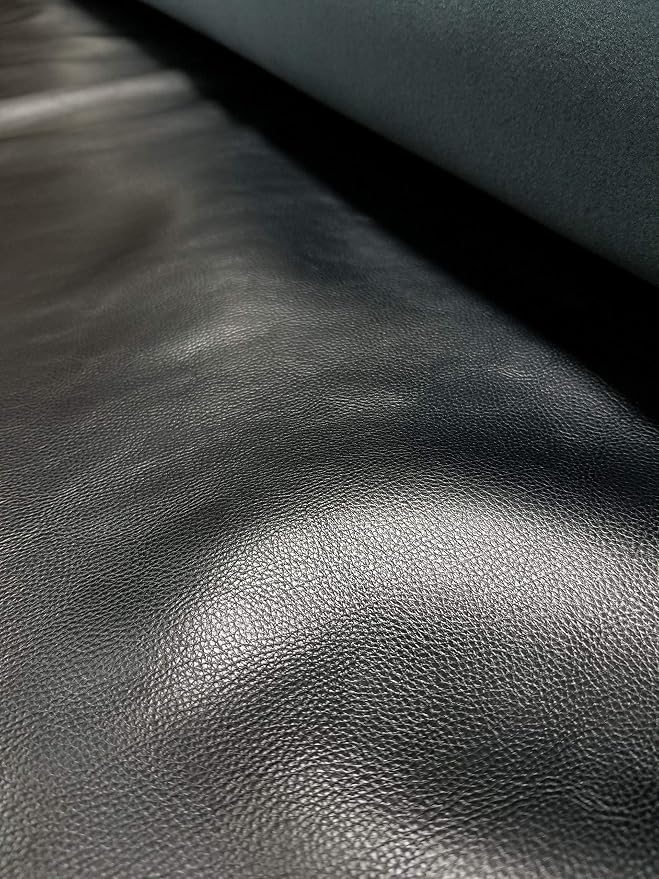 NAT Leathers | Black Pebble Soft Faux Vegan Leather PU | 4 Yards Cut by Yard | - Image 2
