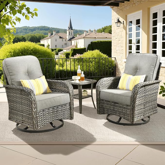 ovios 3-Piece Patio Furniture Set, Outdoor Wicker Sofa by OVIOS