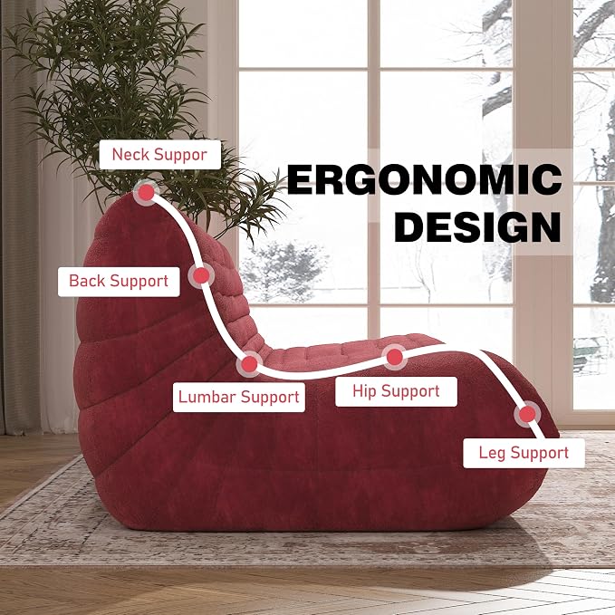 YVDNHP Big Bean Bag Chairs for Adults, 3 Seater Large Bean Bag Sofa, Fireside - Image 5