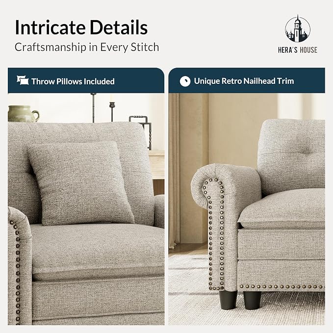 HERA'S HOUSE 3 Pieces Modular Sectional Sofa Sets, Oversized Couch Set - Image 7