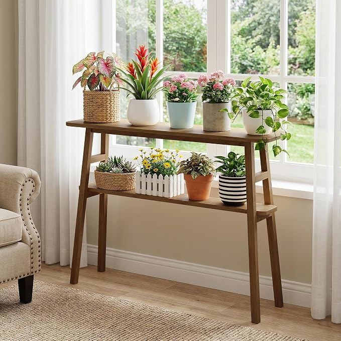 39.4" Solid Bamboo Entryway Console Table, Sofa Table Behind Couch, Narrow - Image 8