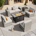 ovios 7 Pieces Patio Furniture Set, Outdoor Wicker Sectional Sofa by OVIOS