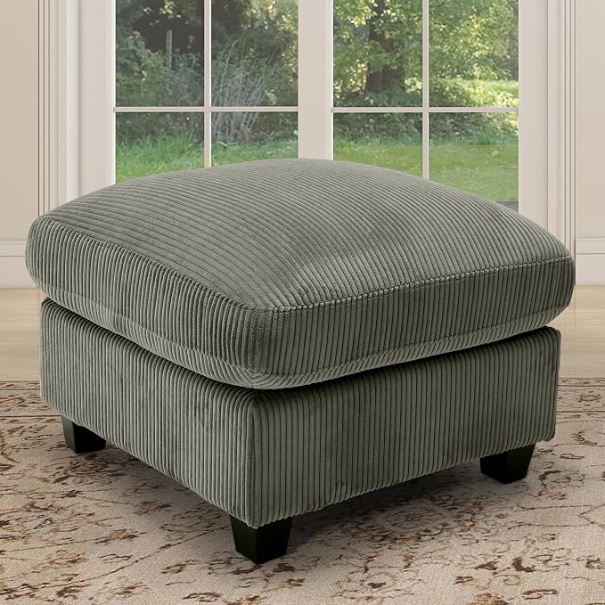 HAOMARKETS Corduroy Sofa Set, Upholstered Ottoman Footrest, Modern Living Room by HAOMARKETS