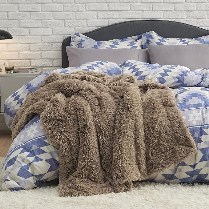 Bedsure GentleSoft Fluffy Brown Blankets Queen Size - Image 6