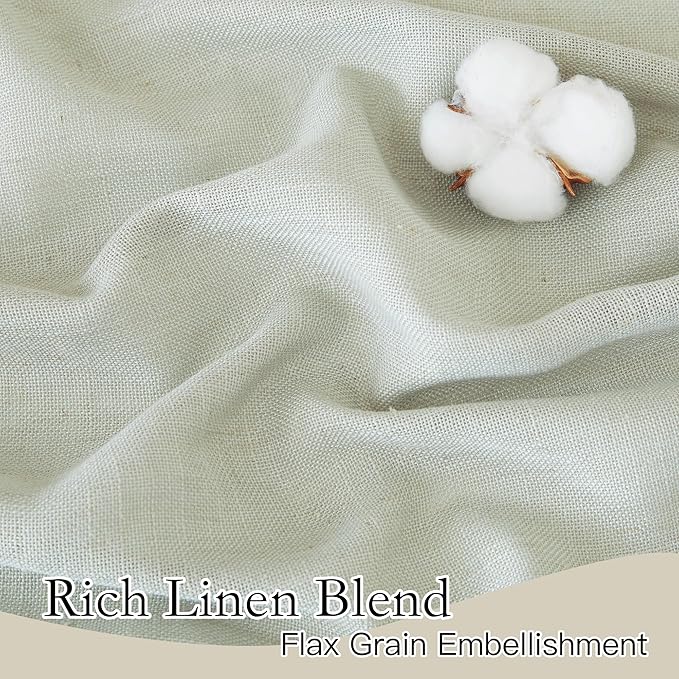RYB HOME Linen Sheer Curtains for Window Treatments, Light Filtering Privacy - Image 2