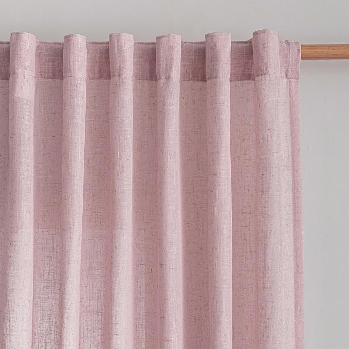 MYSKY HOME 96 Inches Length Pink Curtains - Image 2