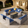 ovios 13 Pieces Patio Furniture Set, Outdoor Wicker Sectional Sofa by OVIOS