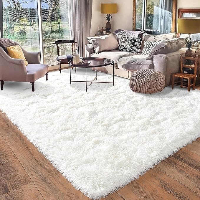 Rugs for Living Room 9x12, Soft Shaggy Modern Shag Area Rug for Bedroom by Quntue