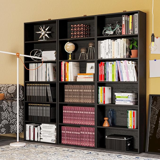 IRONCK Bookshelves and Bookcases Floor Standing 6 Tiers Display Storage Shelves - Image 2