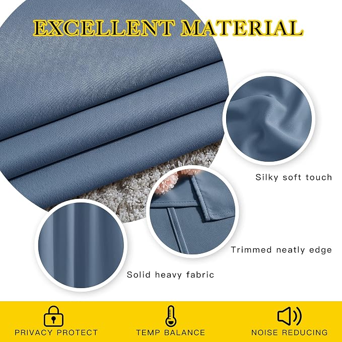 NICETOWN Stone Blue Curtain Panels - Image 4