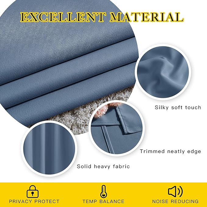 NICETOWN Bedroom Blackout 110 inch Curtains - Image 4