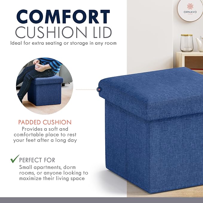 Ornavo Home Small Storage Ottoman, - Image 6
