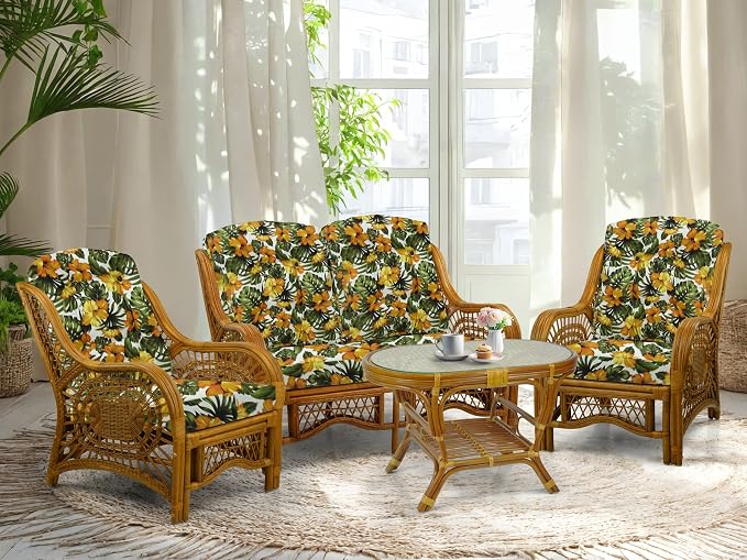 Malibu Lounge Loveseat Sofa Natural Rattan Wicker Handmade Design - Image 6