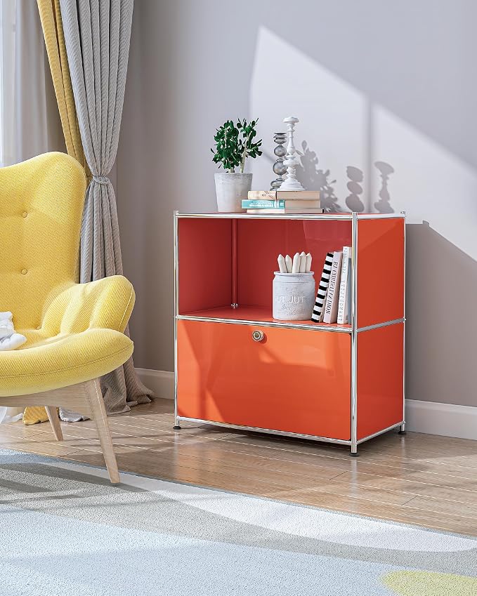 32.5-Inch Flip-Top Side Table & Buffet Cabinet - Image 8