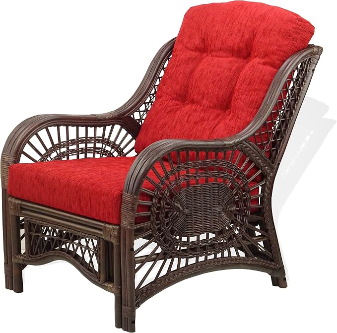 Malibu Lounge Living Accent Armchair Natural Rattan Wicker Handmade Design - Image 5