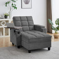 Oversized Recliner Chair with Swivel Tray Table, Modern Tufted Linen Fabric by Unknown