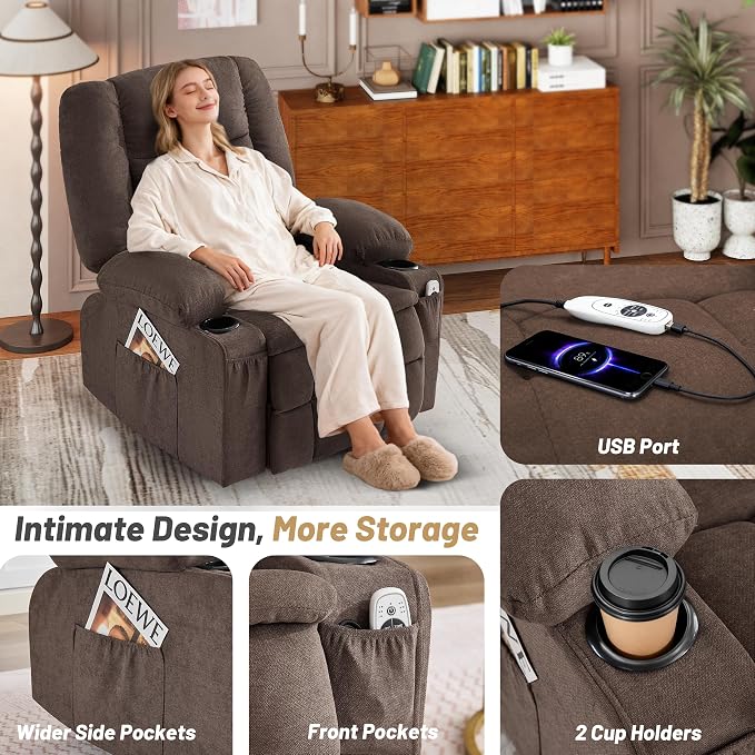Oversized Swivel Rocker Recliner Chair - Image 8