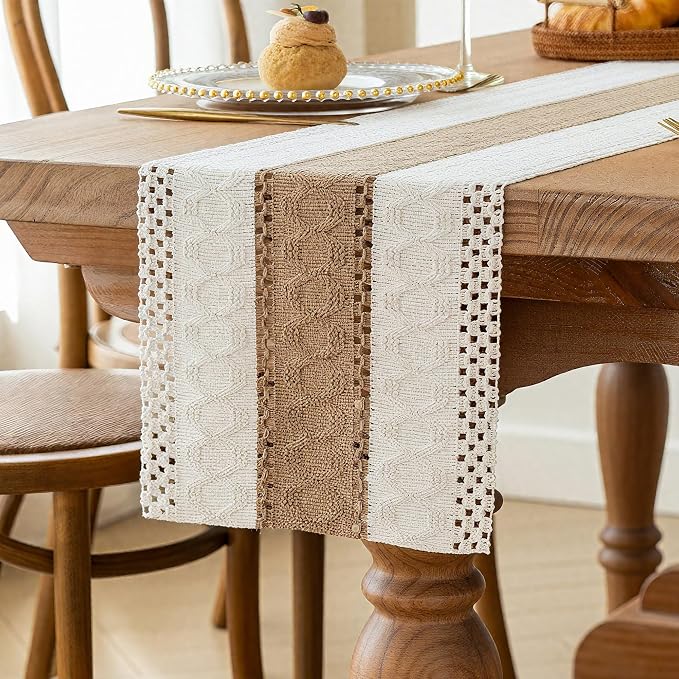FEXIA Boho Table Runner for Home Coffee Decor 72 Inches Long Farmhouse Rustic by FEXIA