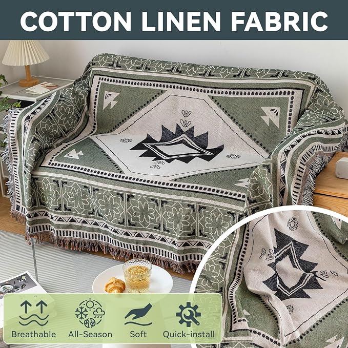 VClife Boho Sofa Cover Large Couch Cover - Image 2