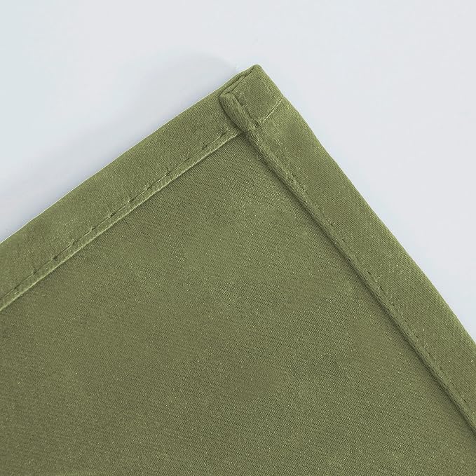 LEMOMO Olive Green Blackout Curtains 52 x 63 Inch Length/Set of 2 Curtain - Image 8