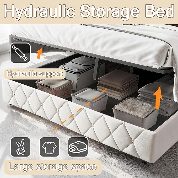 Modern Multi-Color LED Light Queen Bed Frame - Image 6