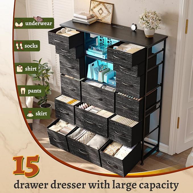 EnHomee 51" H Dresser with 15 Drawers Dresser - Image 4