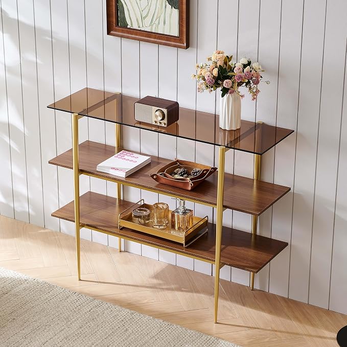 LumFurn Glass Console Table for Living Room, Foyer & Entryway, L41 x W14 x H31 by LumFurn