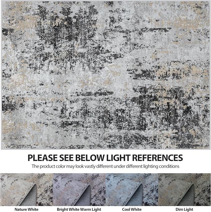 5x7 Area Rugs for Living Room Rug Washable: Abstract Rug for Dining Room - Image 7