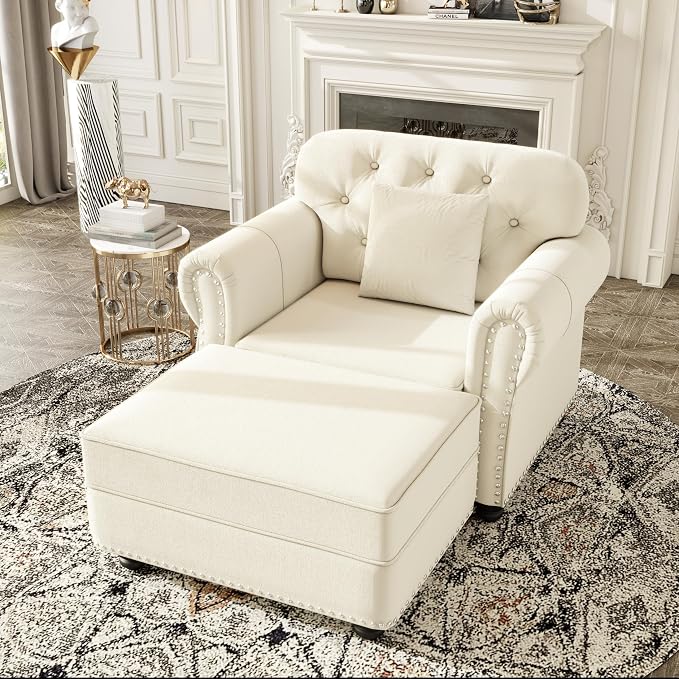 KEIKI 41" Velvet Chesterfield Sofa by KEIKI