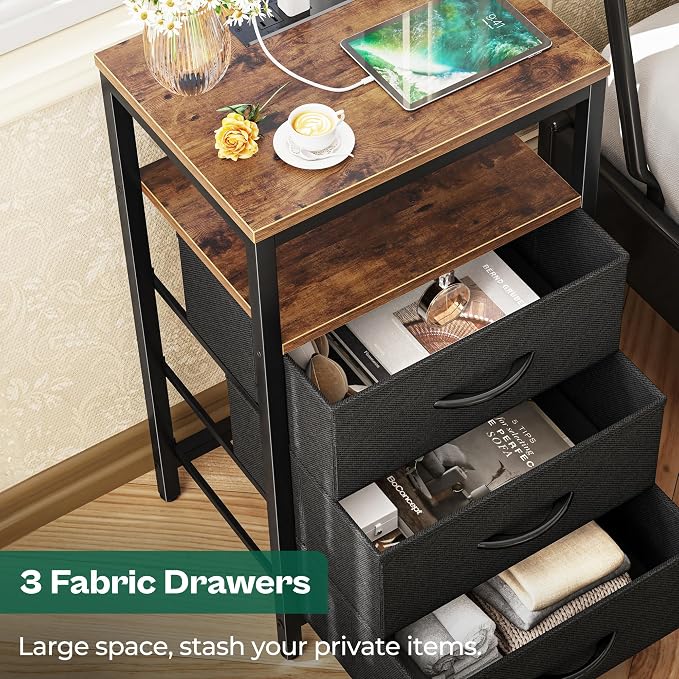 Huuger Nightstands Set of 2, 27.6 Inch End Tables - Image 6