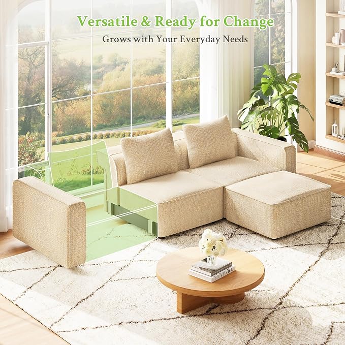 Welzona 75" loveseat Sofa, Comfy Chenille Love Seat, Wood Frame Small Couches - Image 9