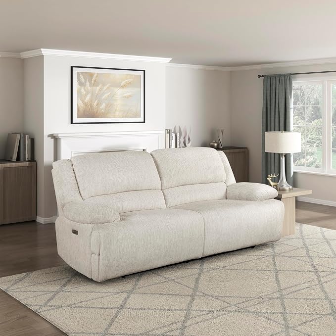 Lexicon Power Double Reclining Sofa, Textured Microfiber Wall Hugger Recliner by Lexicon