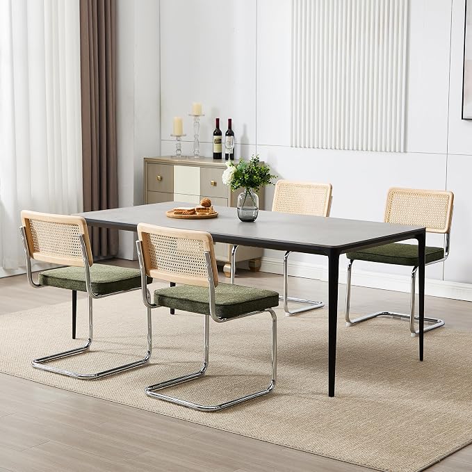 Zesthouse Natural Rattan Dining Chairs Set of 2, Mid Century Modern Dining - Image 9