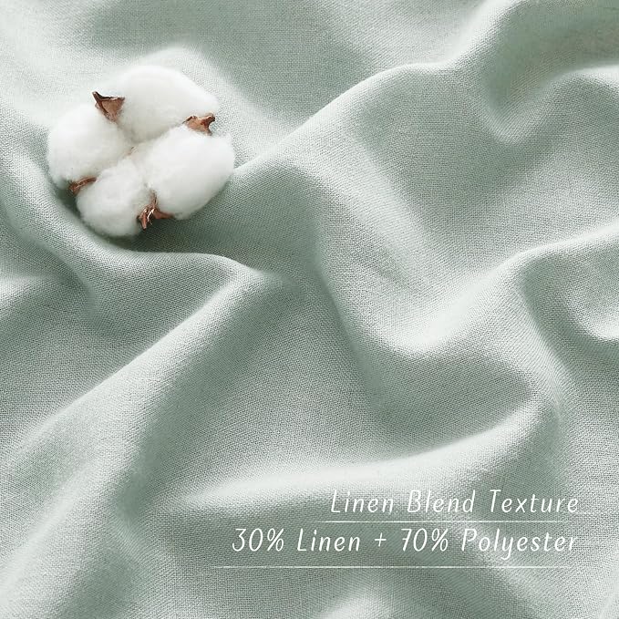 NICETOWN Sage Green Curtains 63 inches Long, Grommet Thick Flax Linen Blend - Image 4