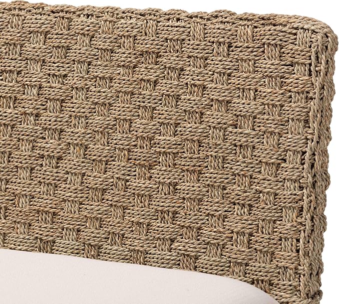 bali & pari Denver Modern Bohemian Natural Seagrass and Acacia Wood 5-Piece - Image 8