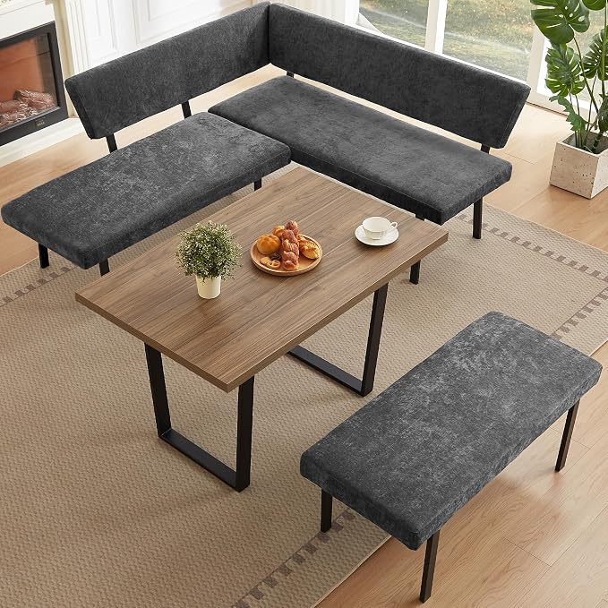 HIPIHOM 3-Piece Corner Dining Table Set - Image 2