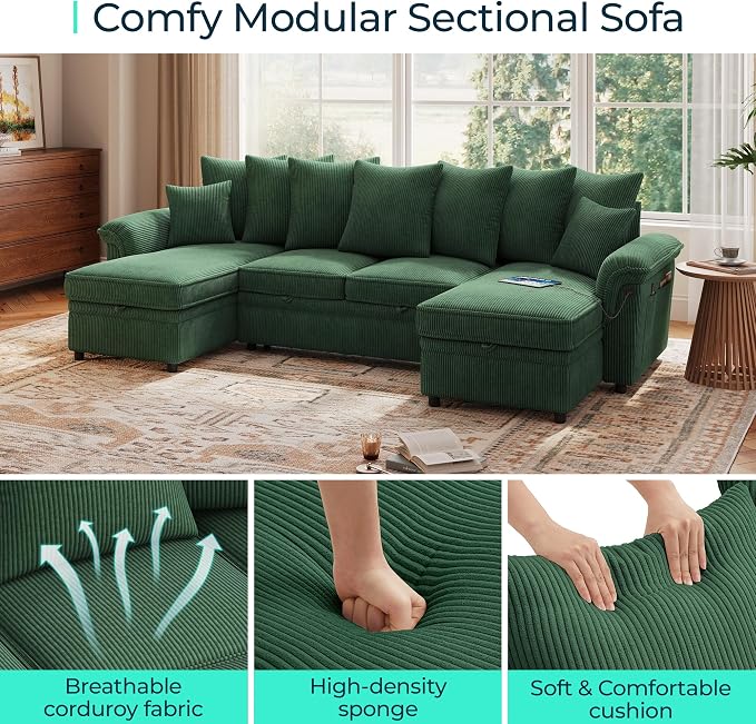 LINSY HOME Oversized Sectional Sleeper Sofa - Image 4